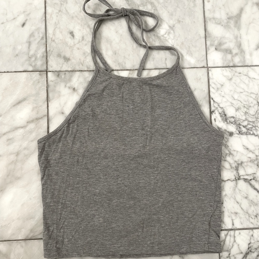 Gray Halter Tank Brandy Melville